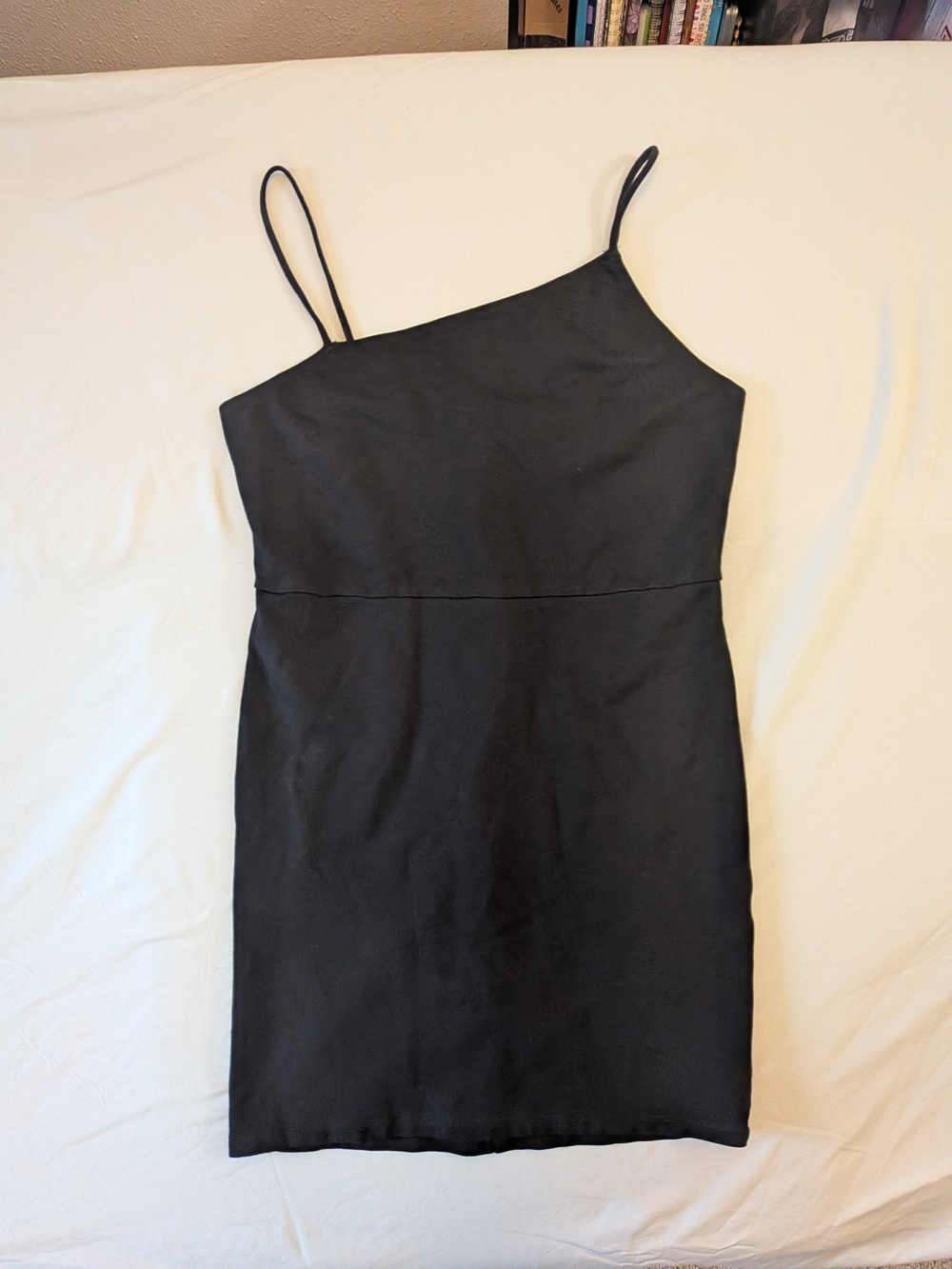 Forever 21 Black One-Shoulder Spaghetti Strap Dress